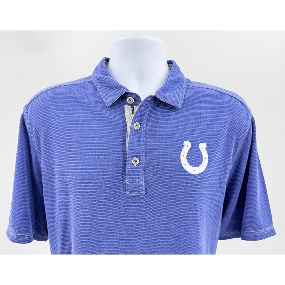 Tommy Bahama Indianapolis Colts Blue Polo Shirt Embroidered Logo Men's Large L - Picture 2 of 12